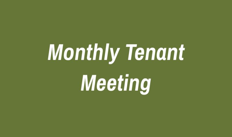 Monthly Tenant Meeting Fdc